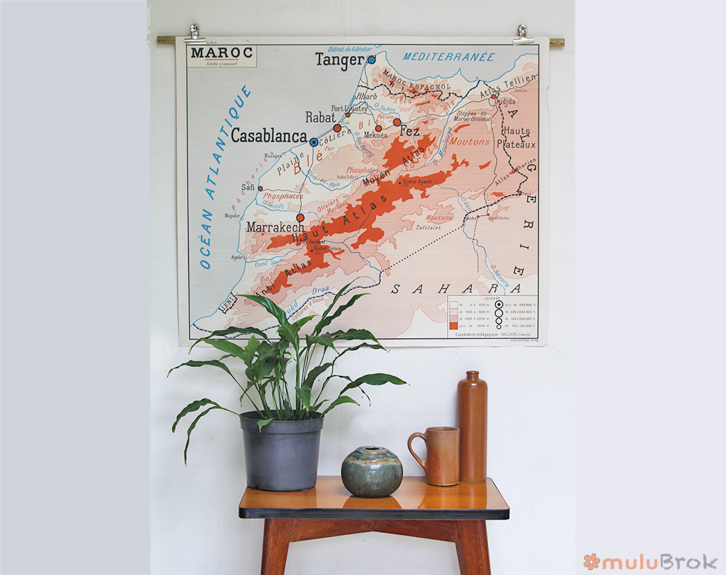 Affiche carte Afrique du Nord et Maroc