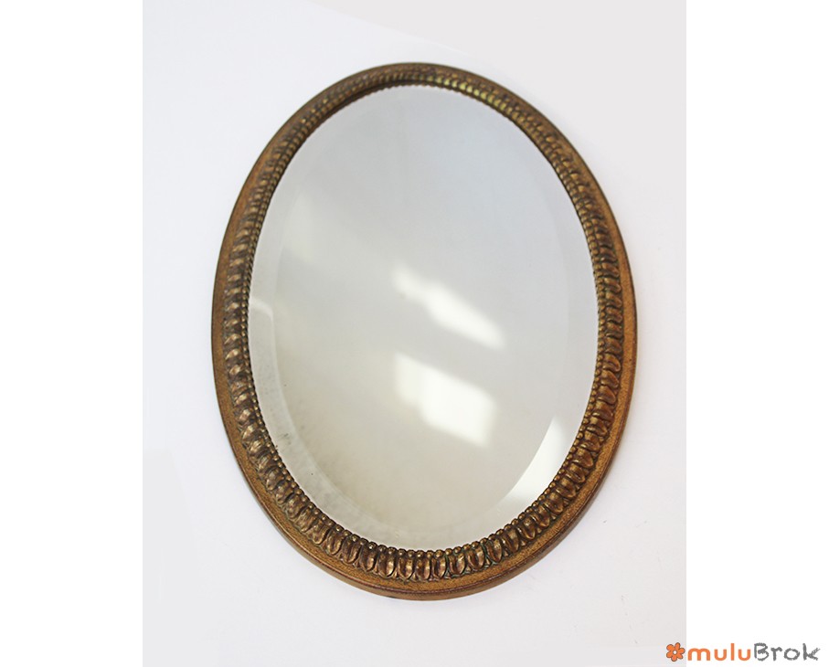 Miroir ovale métal doré