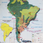 Affiche carte Amérique du Sud et Afrique