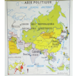 Affiche carte Asie