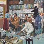 Affiche Chez le marchand de chaussures Une leçon en classe