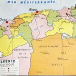 Affiche carte Algérie et Tunisie