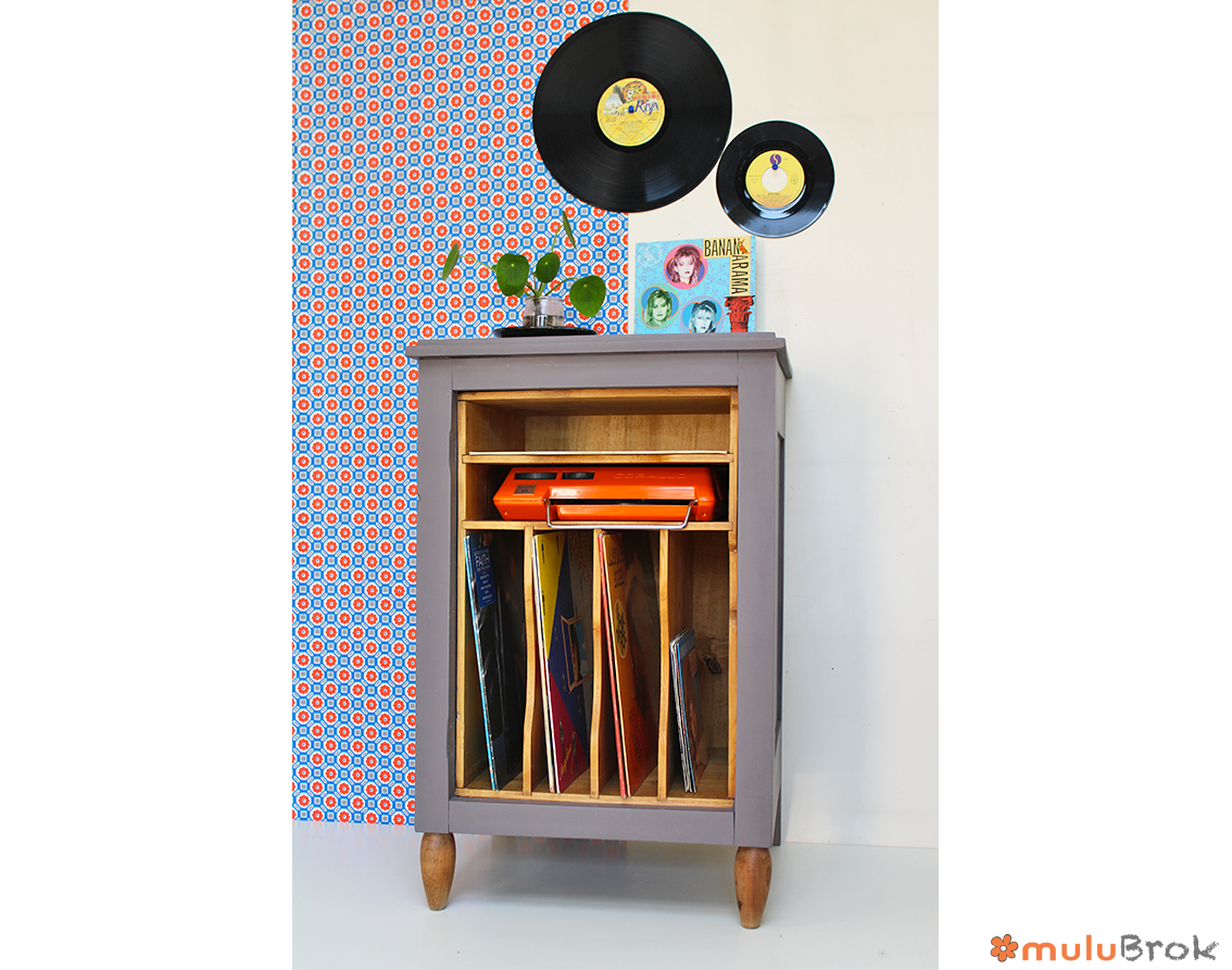 Meuble range vinyles Johnny