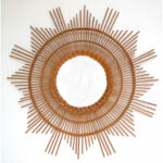 Miroir soleil en rotin
