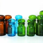 Pot en verre base ronde couvercle boule