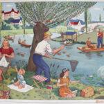 Affiche La Rivière en été et Les Moissons