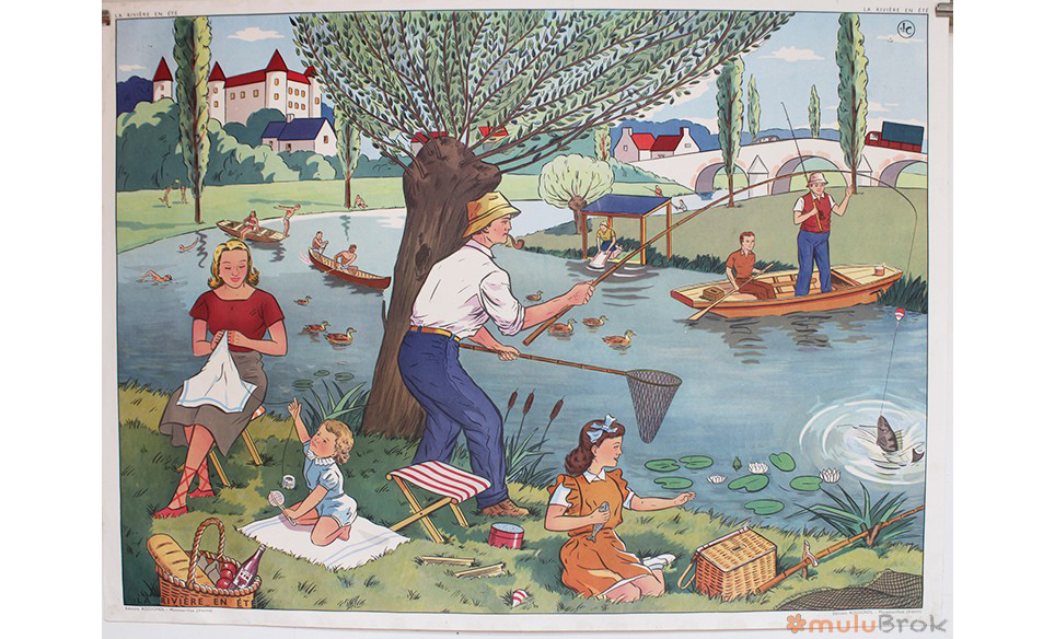 Affiche La Rivière en été et Les Moissons