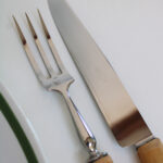 Photo 2 - Couteau et fourchette à découper Bambou
