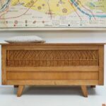 Coffre en bois et rotin Inès