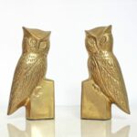 Serre livres laiton Hiboux