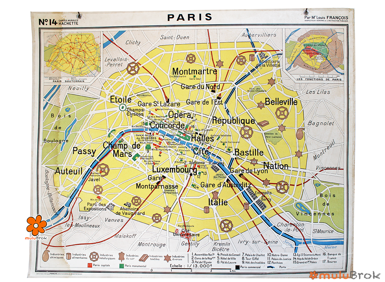 Affiche carte Paris Bassin Parisien