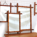 Miroirs en bois tourné et bambou