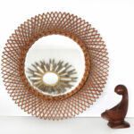 Miroir soleil en rotin