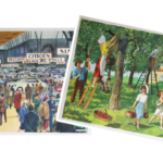 Affiche Salon de l’automobile / Cueillette des cerises