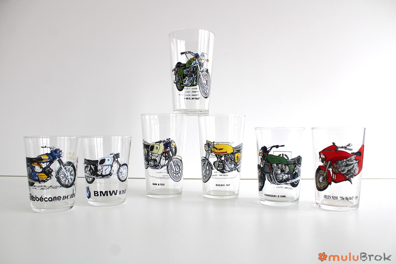 Verre de collection Les Motos