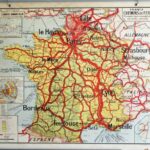 Affiche carte France Chemins de Fer