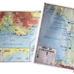 Affiche carte Côtes Atlantique et Méditerranée