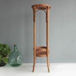 Sellette porte plantes en rotin