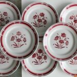 Vaisselle Badonviller Fleurs rouges