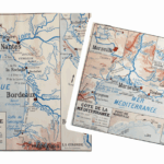 Affiche carte Côte Atlantique et Méditerranée