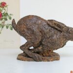 Lièvre sculpture signée Boudin
