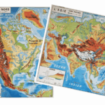 Affiche carte Amérique du Nord / Asie