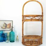 Serviteur porte bouteilles rotin