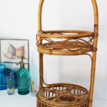 Photo 1 - Serviteur porte bouteilles rotin