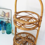 Photo 2 - Serviteur porte bouteilles rotin