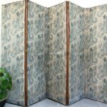 Paravent bois et tissu cachemire