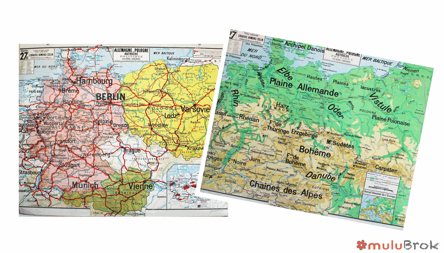 Affiche carte Allemagne Pologne Autriche