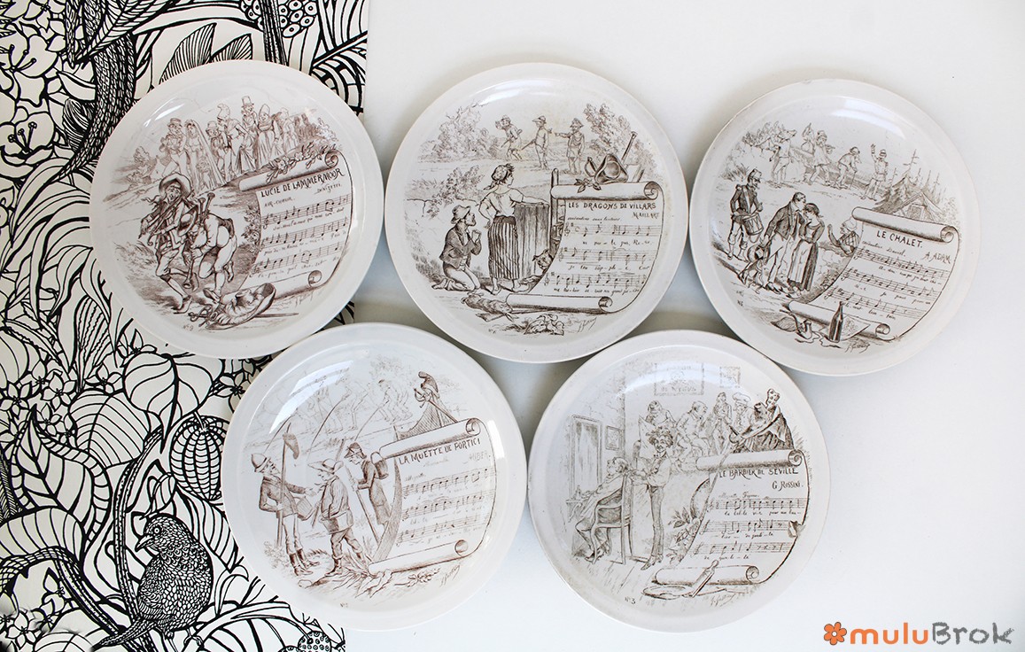 Assiette Creil Montereau Sujets musicaux