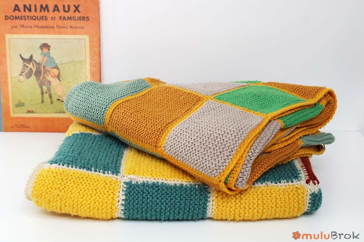 Jeté de lit Plaid patchwork laine