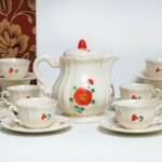 Vaisselle Digoin Sarreguemines Fleurs oranges