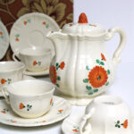 Photo 10 - Vaisselle Digoin Sarreguemines Fleurs oranges