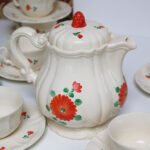 Photo 2 - Vaisselle Digoin Sarreguemines Fleurs oranges