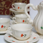 Photo 3 - Vaisselle Digoin Sarreguemines Fleurs oranges