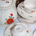 Photo 4 - Vaisselle Digoin Sarreguemines Fleurs oranges