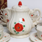 Photo 6 - Vaisselle Digoin Sarreguemines Fleurs oranges