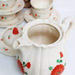 Photo 7 - Vaisselle Digoin Sarreguemines Fleurs oranges