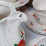 Photo 8 - Vaisselle Digoin Sarreguemines Fleurs oranges