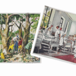 Affiche La cueillette des champignons Un camarade blessé