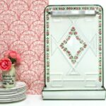 Présentoir émaillé porte ustensiles Les Roses