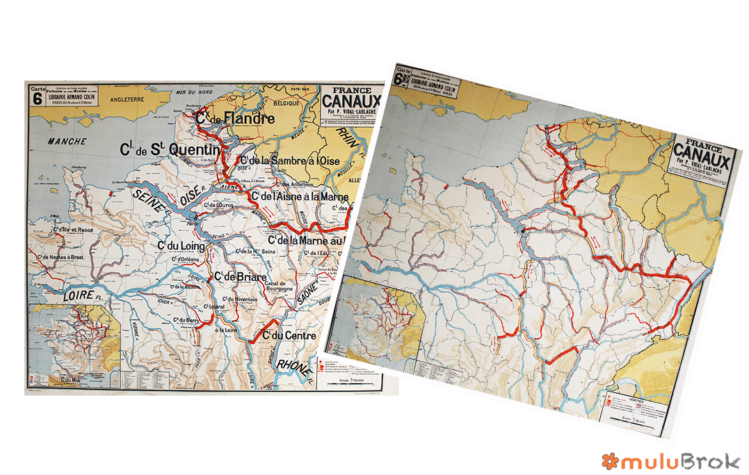 Affiche carte France Canaux