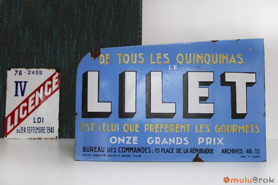 Plaque émaillée Lilet