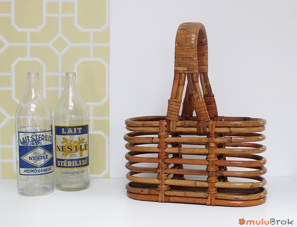Porte bouteilles en rotin
