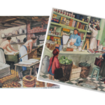 Affiche chez le boulanger et chez l&rsquo;épicier