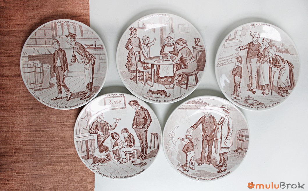 Assiette Sarreguemines Les vocations