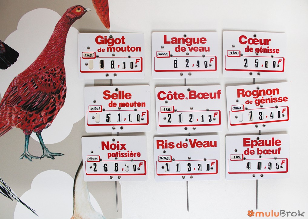 Etiquette Boucherie en francs