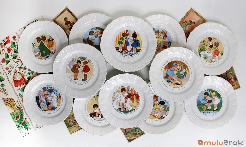 Assiettes parlantes Sarreguemines Bicot